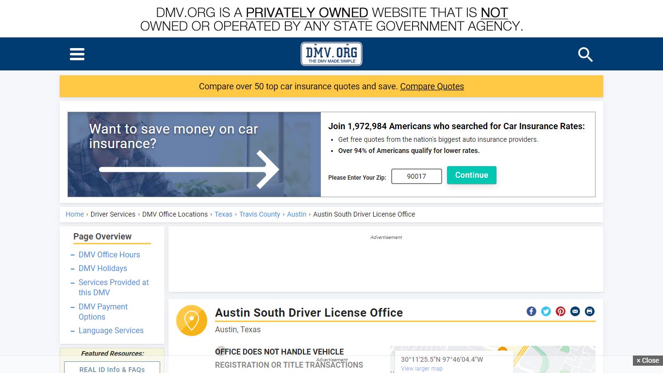 Austin South Driver License Office of Austin, Texas | DMV.ORG